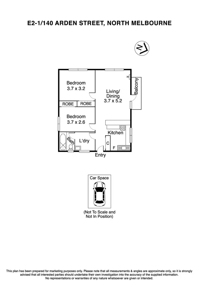 Floorplan of Homely apartment listing, E2-1/140 Arden Street, North Melbourne VIC 3051
