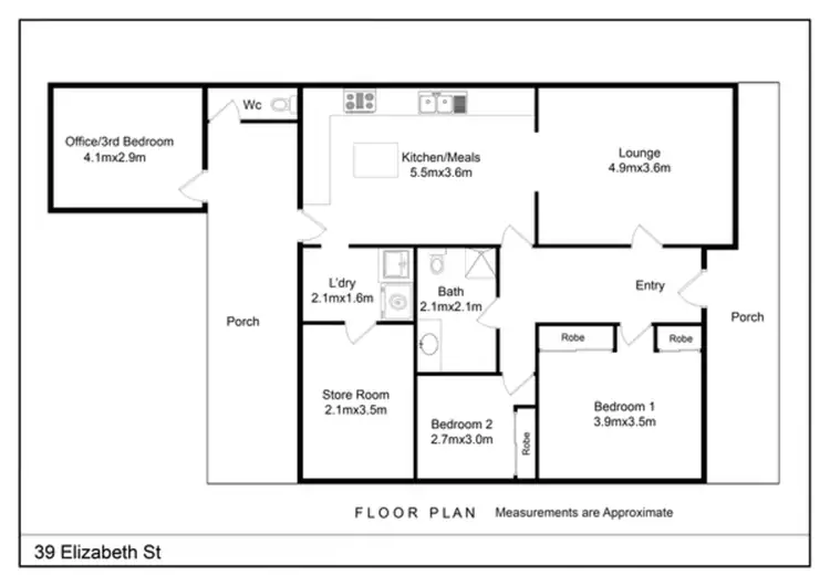 Floorplan of Homely house listing, 39 Elizabeth Street, Mooroopna VIC 3629