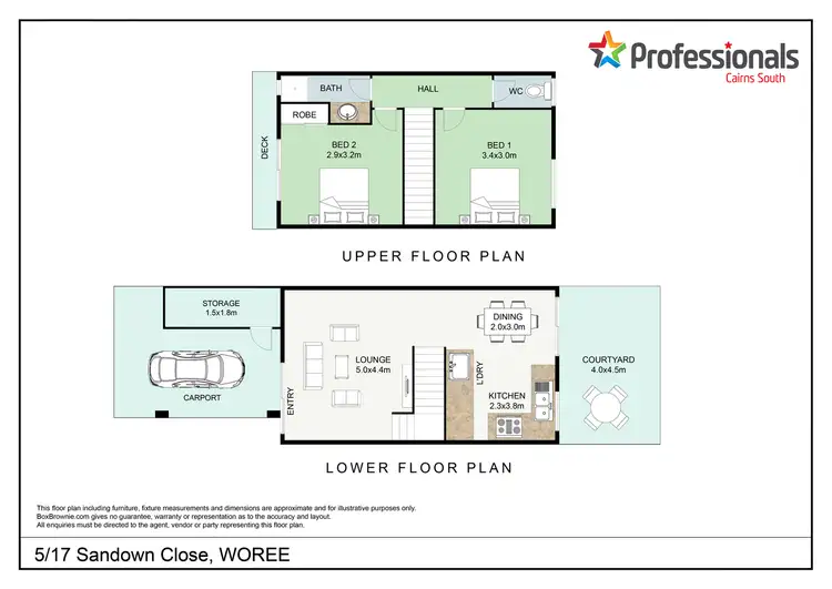 Floorplan of Homely townhouse listing, 5/17-19 Sandown Close, Woree QLD 4868