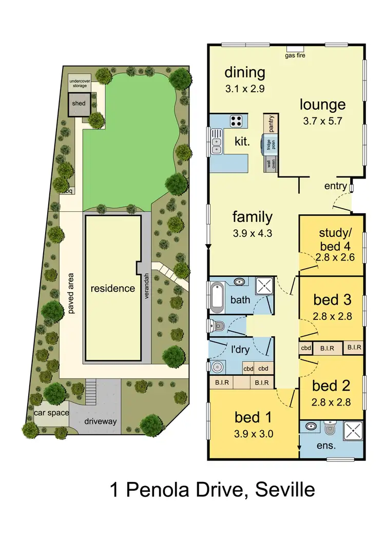 Floorplan of Homely house listing, 1 Penola Drive, Seville VIC 3139
