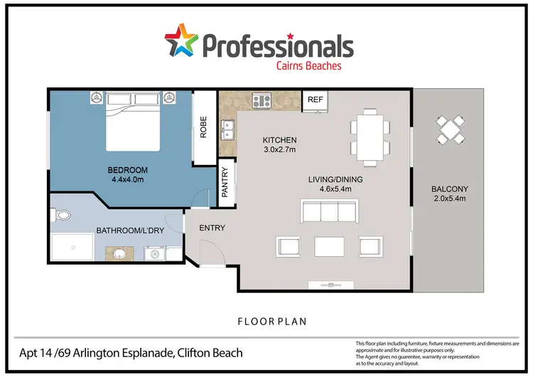 Floorplan of Homely apartment listing, 14/69 Arlington Esplanade, Clifton Beach QLD 4879