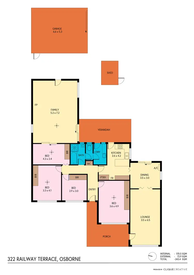 Floorplan of Homely house listing, 322 Railway Terrace, Osborne SA 5017