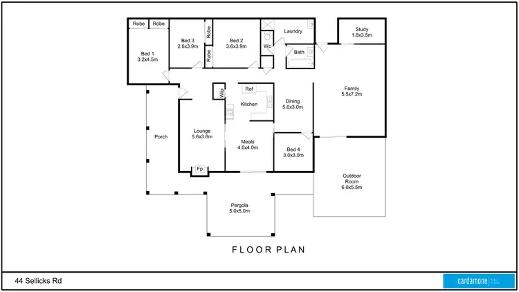 Floorplan of Homely rural property listing, 44 Sellicks Road, Drumanure VIC 3636