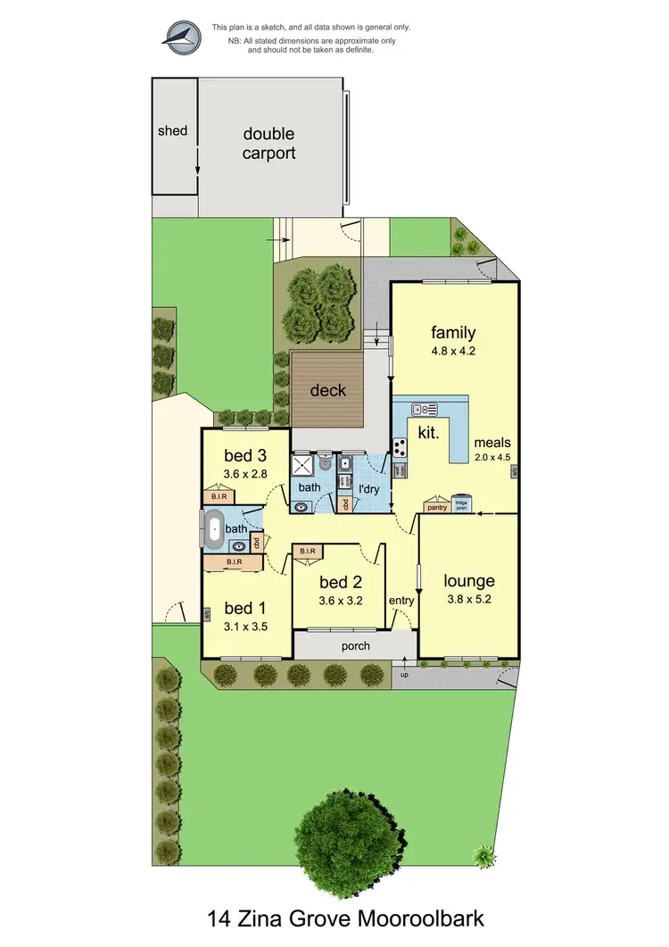 Floorplan of Homely house listing, 14 Zina Grove, Mooroolbark VIC 3138