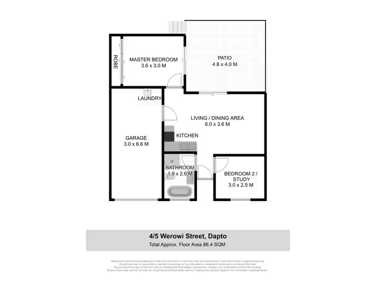 Floorplan of Homely villa listing, 4/3-5 Werowi Street, Dapto NSW 2530