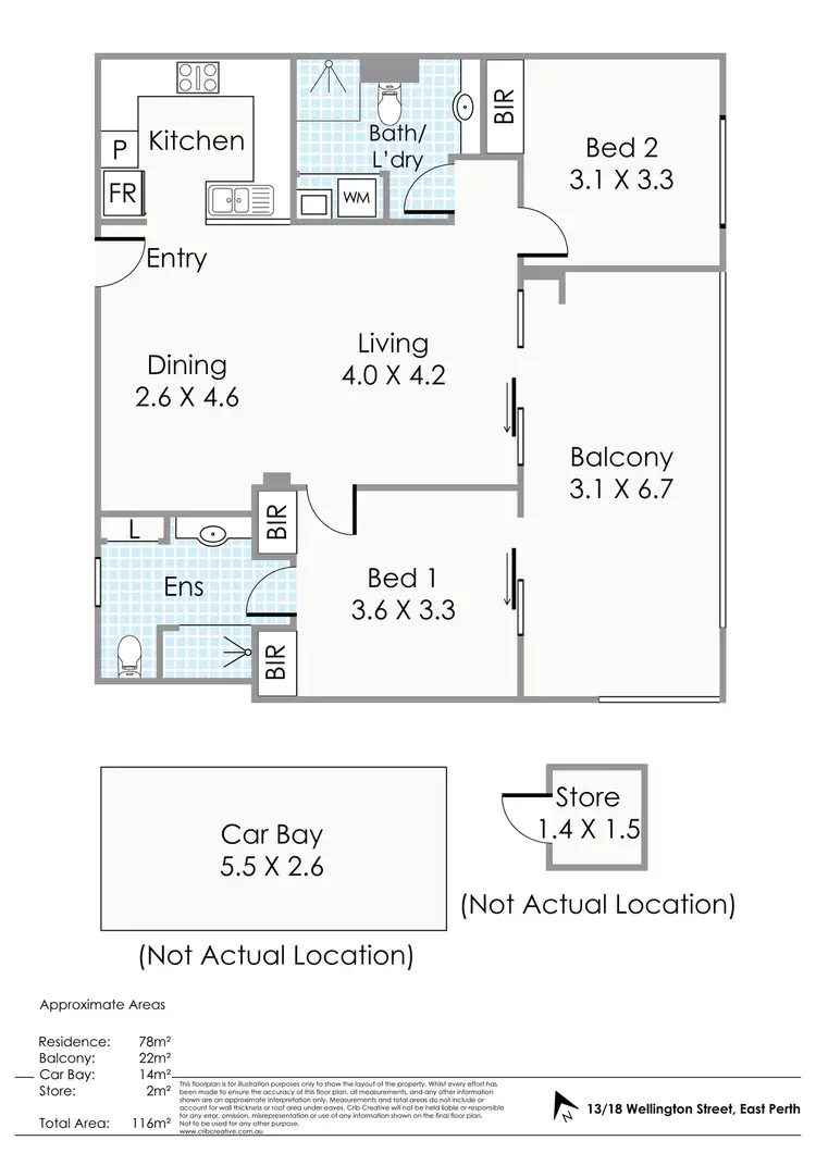 Floorplan of Homely apartment listing, 13/18 Wellington Street, East Perth WA 6004