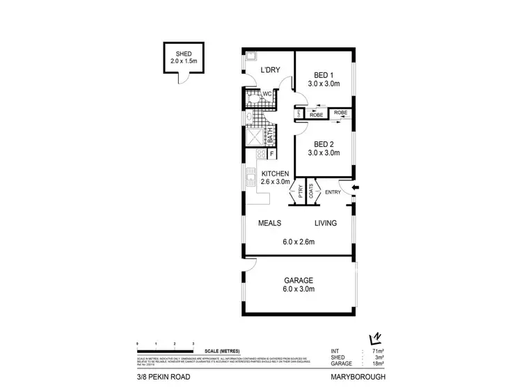 Floorplan of Homely unit listing, 3/8 Pekin Road, Maryborough VIC 3465