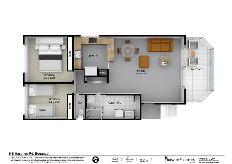Floorplan of Homely unit listing, 10/6-8 Hastings Road, Bogangar NSW 2488