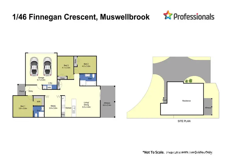 Floorplan of Homely semi-detached listing, 1 & 2/46 Finnegan Crescent, Muswellbrook NSW 2333