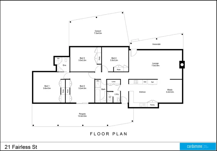 Floorplan of Homely house listing, 21 Fairless Street, Shepparton VIC 3630