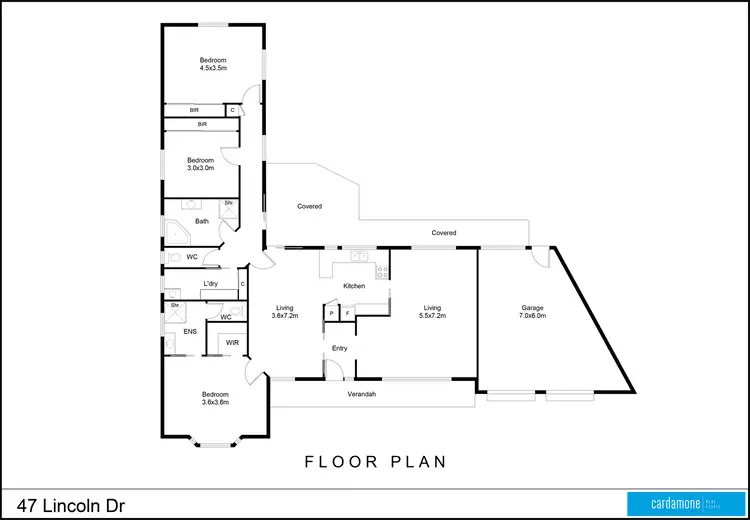Floorplan of Homely house listing, 47 Lincoln Drive, Shepparton VIC 3630