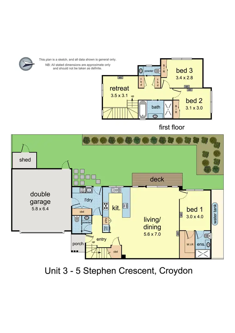 Floorplan of Homely townhouse listing, 3/5 Stephen Crescent, Croydon VIC 3136