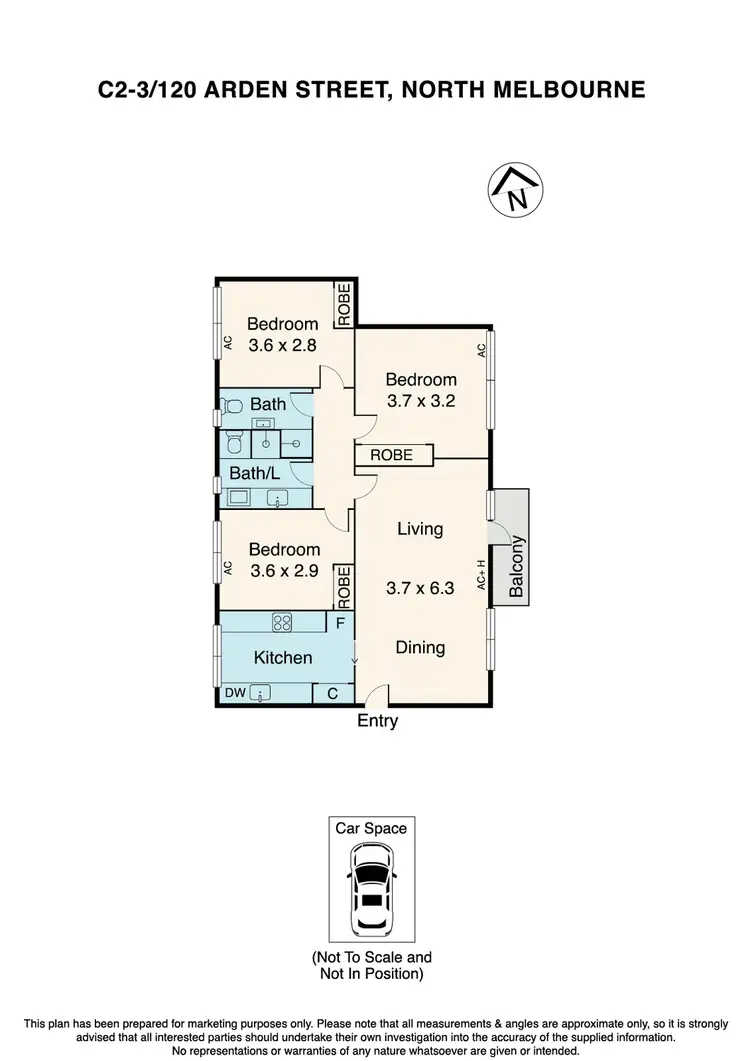 Floorplan of Homely apartment listing, C2-3/120 Arden Street, North Melbourne VIC 3051