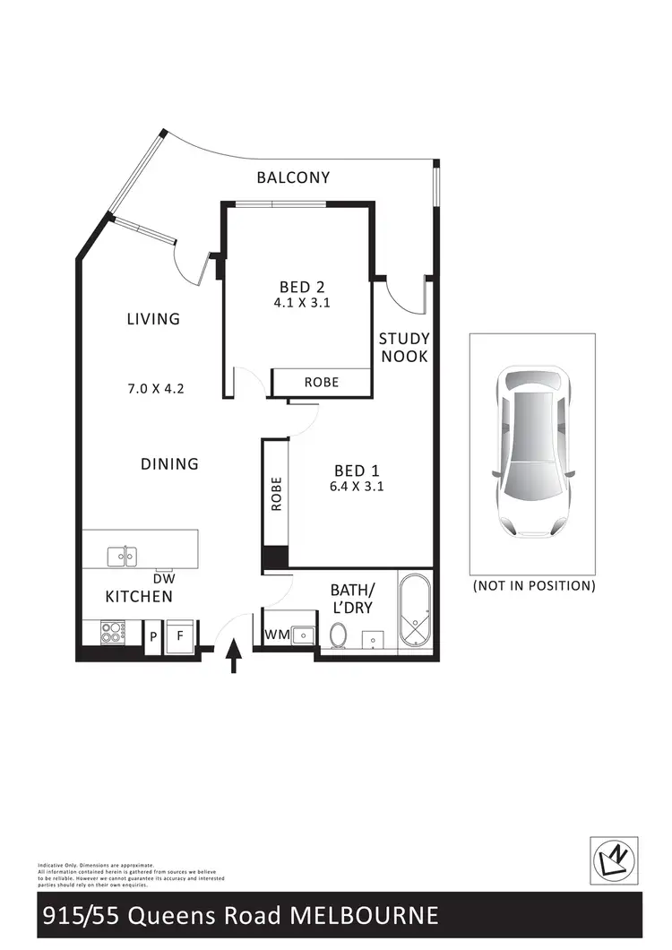 Floorplan of Homely apartment listing, 915/55 Queens Road, Melbourne VIC 3004