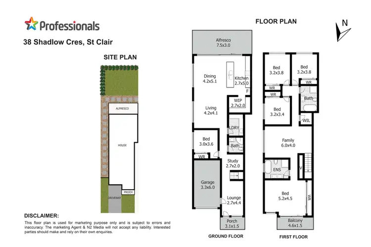 Floorplan of Homely semi-detached listing, 38 Shadlow Crescent, St Clair NSW 2759