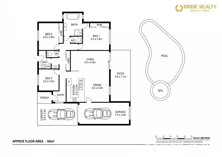 Floorplan of Homely semi-detached listing, 1/91 Endeavour Drive, Banksia Beach QLD 4507