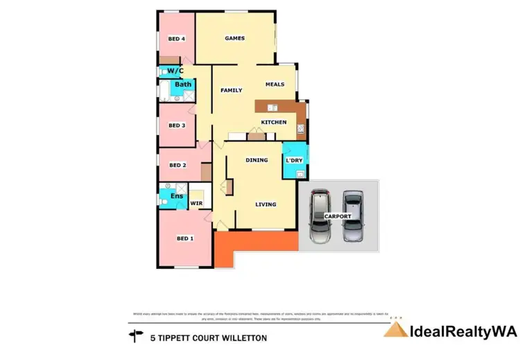 Floorplan of Homely house listing, 5 Tippett Court, Willetton WA 6155