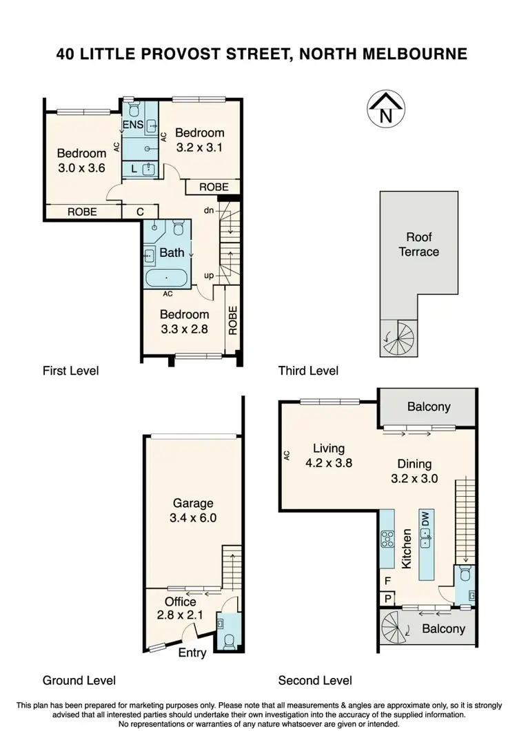 Floorplan of Homely townhouse listing, 40 Little Provost Street, North Melbourne VIC 3051