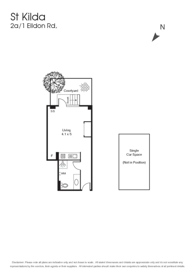 Floorplan of Homely studio listing, 2a/1 Eildon Road, St Kilda VIC 3182