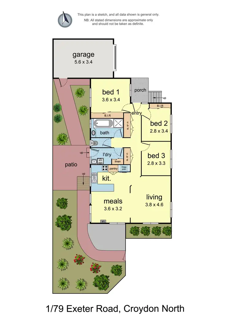 Floorplan of Homely unit listing, 1/79 Exeter Road, Croydon North VIC 3136