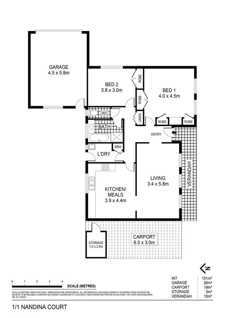 Floorplan of Homely unit listing, 1/1 Nandina Court, Strathdale VIC 3550