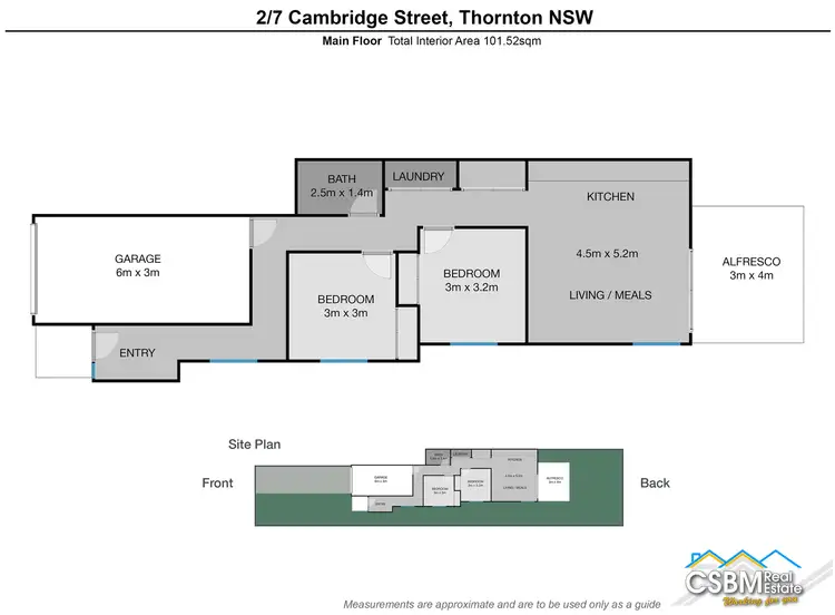 Floorplan of Homely semi-detached listing, 2/7 Cambridge Street, Thornton NSW 2322