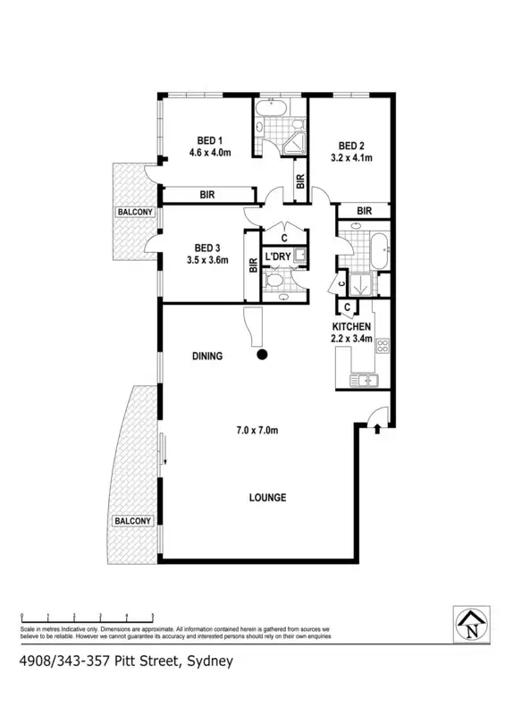Floorplan of Homely apartment listing, 4908/343 Pitt Street, Sydney NSW 2000
