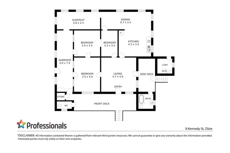 Floorplan of Homely house listing, 8 Kennedy Street, Zilzie QLD 4710