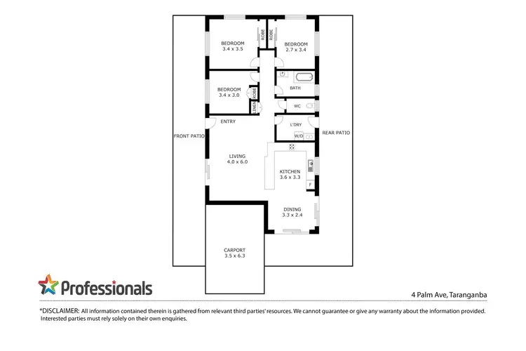 Floorplan of Homely house listing, 4 Palm Avenue, Taranganba QLD 4703