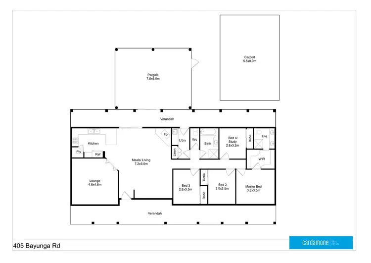 Floorplan of Homely rural property listing, 405 Bayunga Road, Tatura VIC 3616