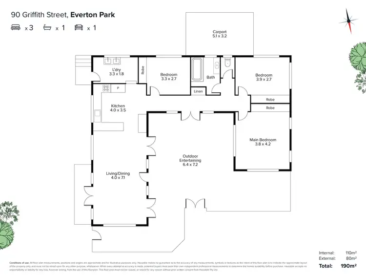 Floorplan of Homely house listing, 90 Griffith Street, Everton Park QLD 4053