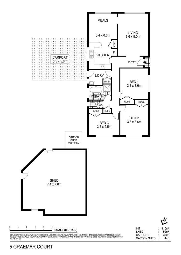Floorplan of Homely house listing, 5 Graemar Court, Kangaroo Flat VIC 3555