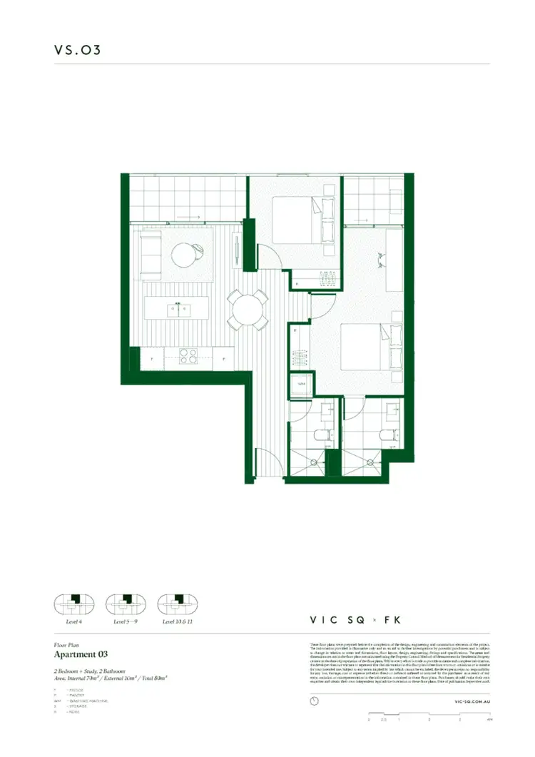 Floorplan of Homely apartment listing, W402/2 Hallenstein Street, Footscray VIC 3011