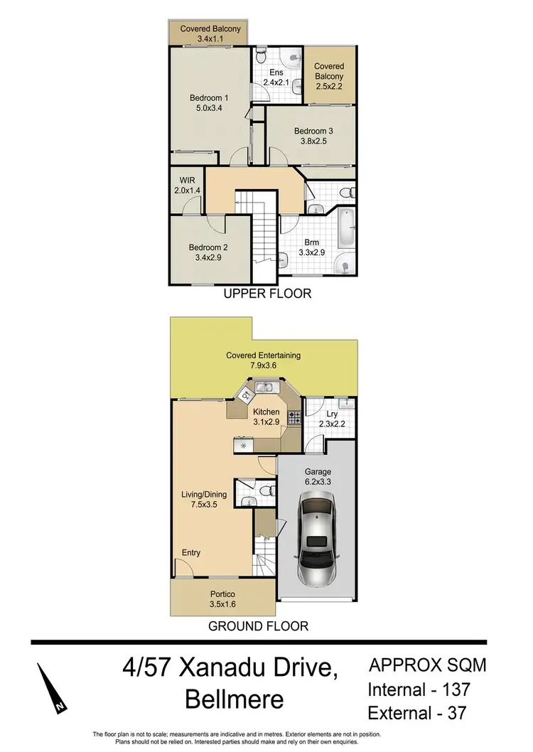 Floorplan of Homely townhouse listing, 4/57 Xanadu Drive, Bellmere QLD 4510