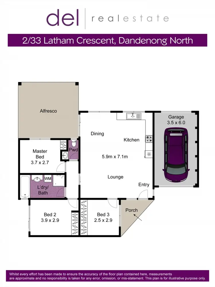 Floorplan of Homely unit listing, 2/33 Latham Crescent, Dandenong North VIC 3175