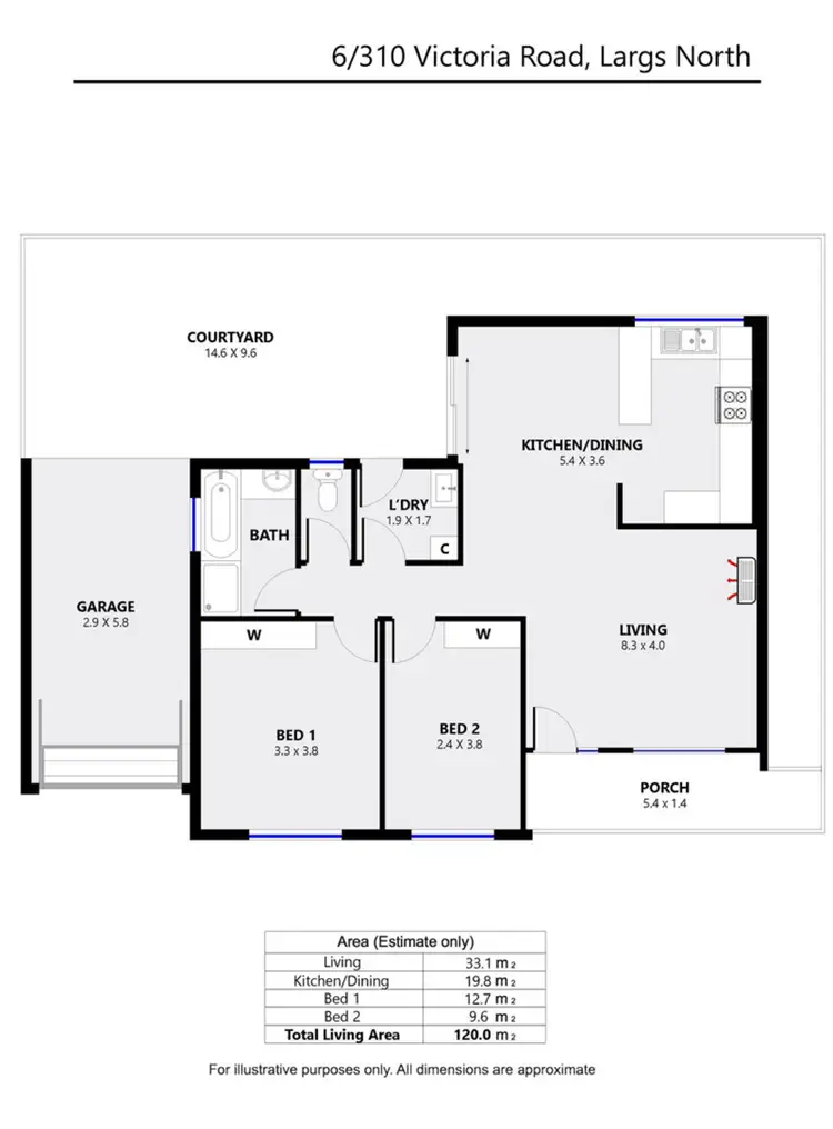 Floorplan of Homely unit listing, 6/310 Victoria Road, Largs North SA 5016