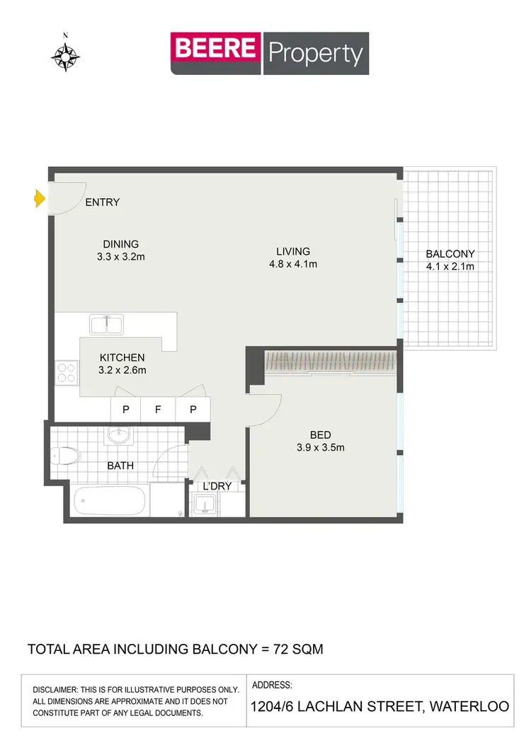 Floorplan of Homely apartment listing, 1204/6 Lachlan Street, Waterloo NSW 2017