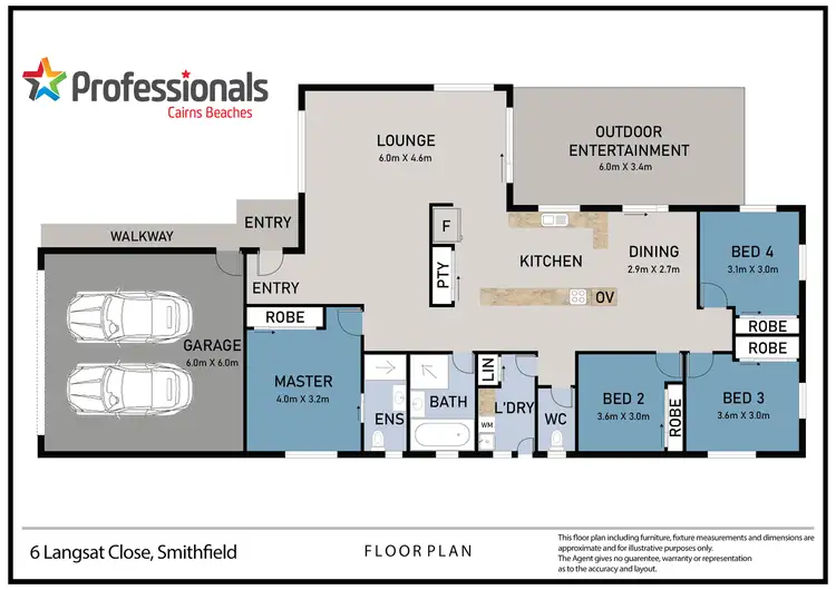 Floorplan of Homely house listing, 6 Langsat Close, Smithfield QLD 4878