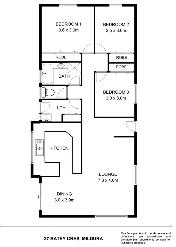 Floorplan of Homely house listing, 27 Batey Crescent, Mildura VIC 3500