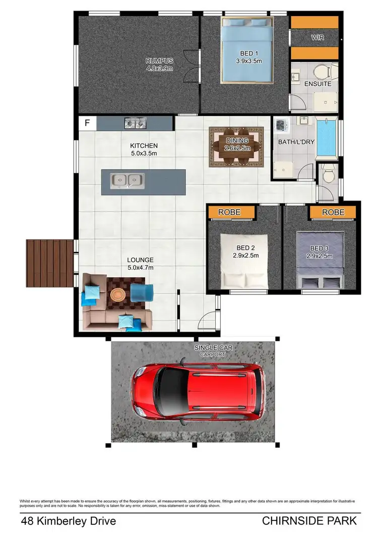 Floorplan of Homely townhouse listing, 48A Kimberley Drive, Chirnside Park VIC 3116