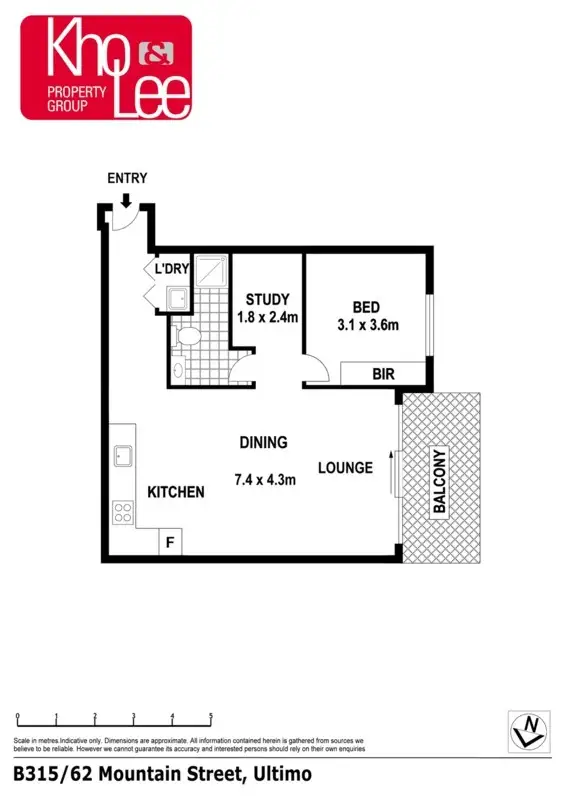Floorplan of Homely apartment listing, B315/62 Mountain Street, Ultimo NSW 2007