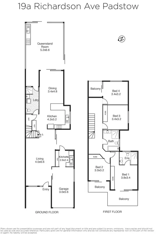 Floorplan of Homely semi-detached listing, 19a Richardson Avenue, Padstow NSW 2211