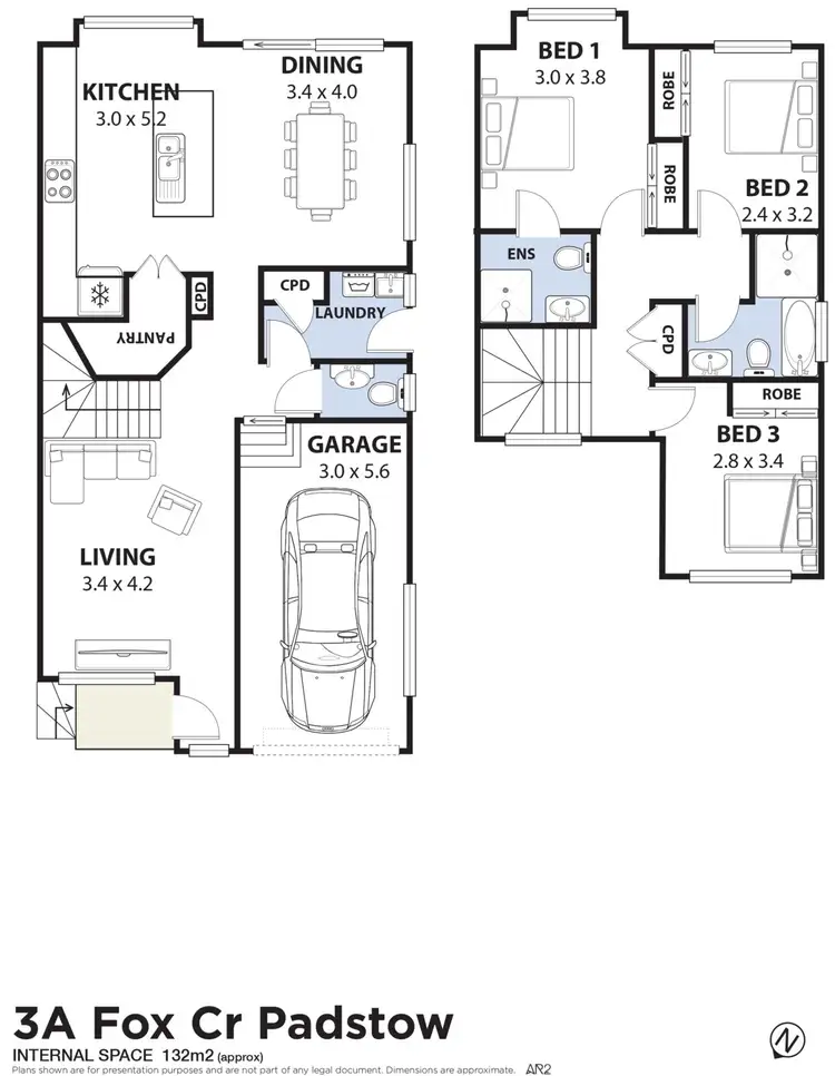 Floorplan of Homely semi-detached listing, 3a Fox Crescent, Padstow NSW 2211