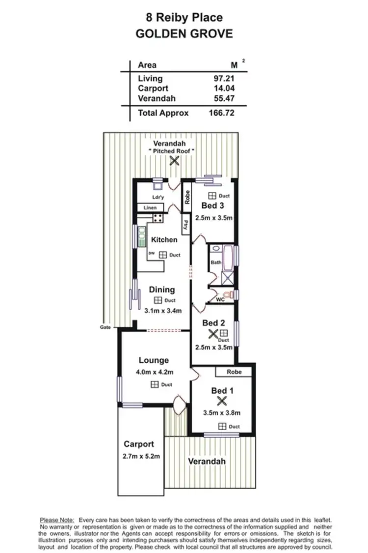 Floorplan of Homely house listing, 8 Reiby Place, Golden Grove SA 5125