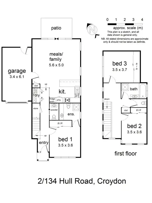 Floorplan of Homely townhouse listing, 2/134 Hull Road, Croydon VIC 3136