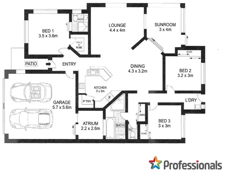 Floorplan of Homely unit listing, 1/3-13 Sunset Avenue, West Ballina NSW 2478