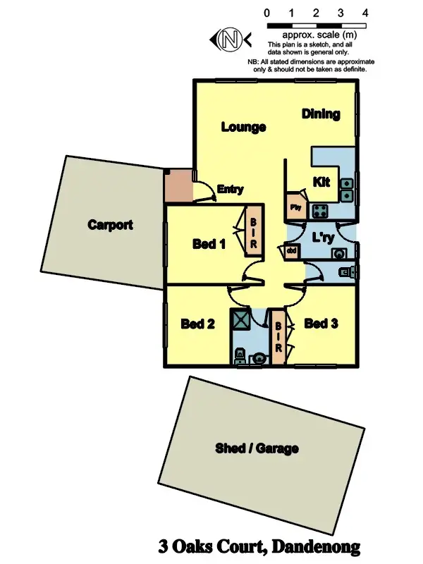 Floorplan of Homely house listing, 3 Oaks Court, Dandenong VIC 3175
