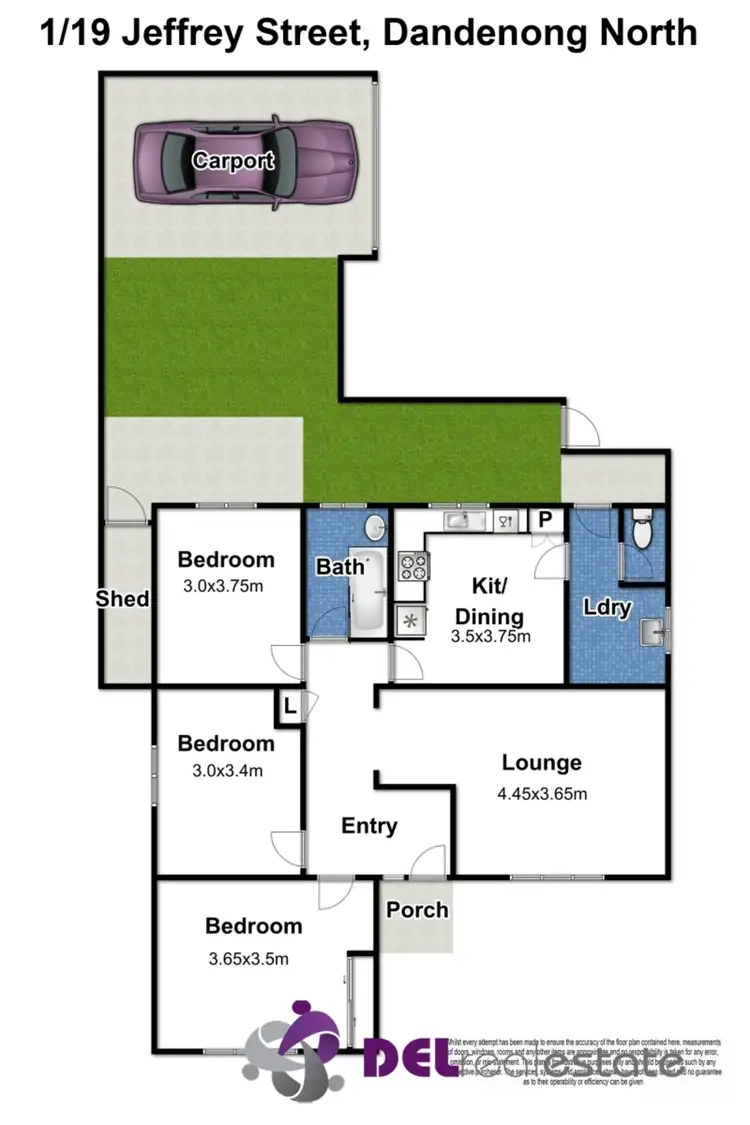 Floorplan of Homely unit listing, 1/19 Jeffrey Street, Dandenong North VIC 3175