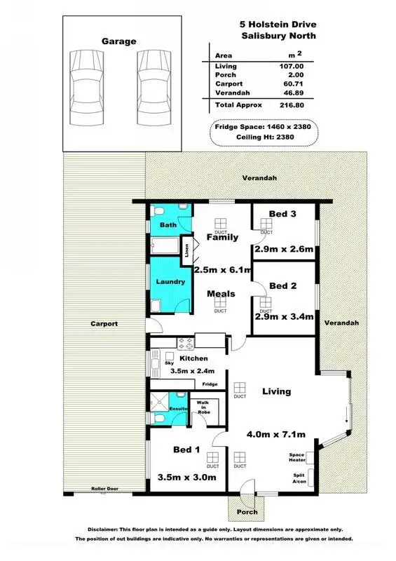Floorplan of Homely house listing, 5 Holstein Drive, Salisbury North SA 5108