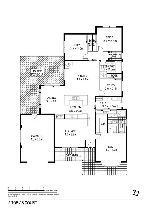 Floorplan of Homely house listing, 5 Tobias Court, Shepparton VIC 3630